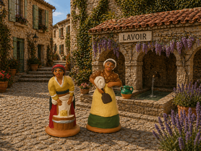 Blanchisseuse au bâton et Lavandière