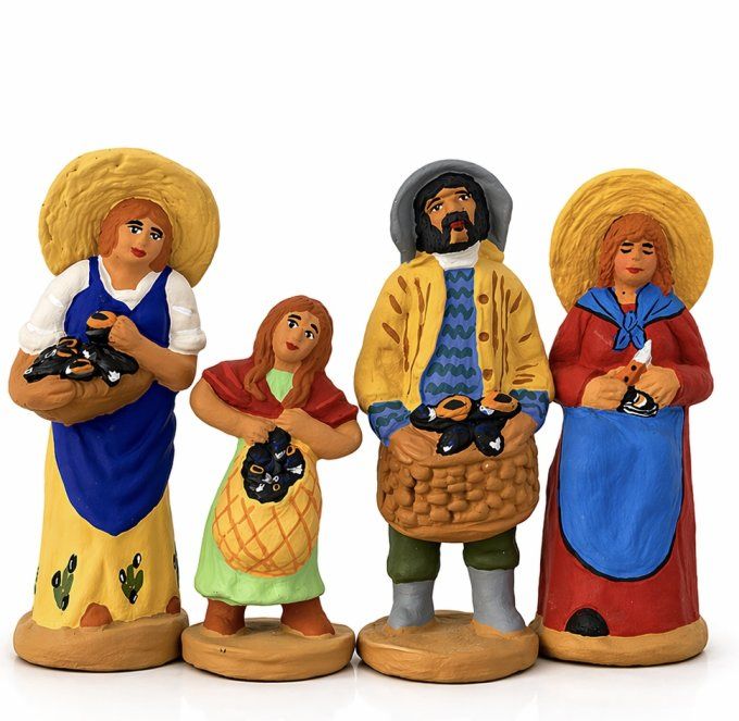 Famille de Vendeur, vendeuse de moules et leurs fille Célestine