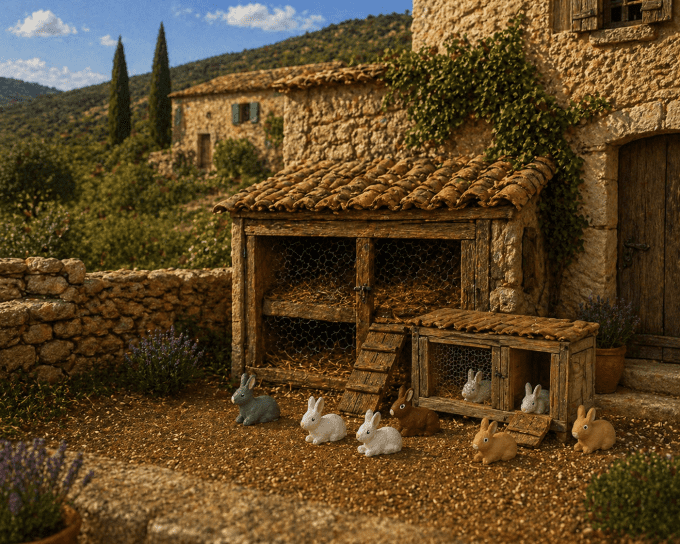 Lapin couché et assis sans socle
