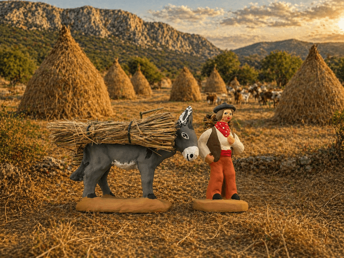 homme et âne aux fagots
