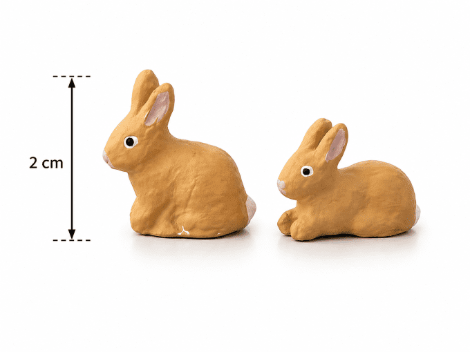 Lapin couché et assis sans socle