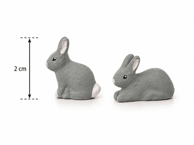 Lapin couché et assis sans socle