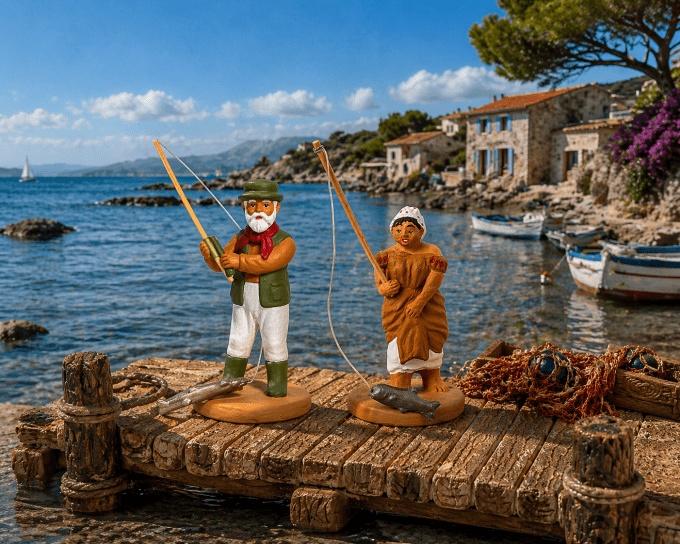 Pêcheur  et Pêcheuse à la ligne