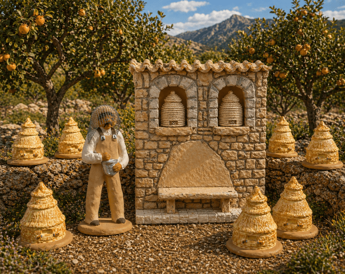 Apiculteur et ruches