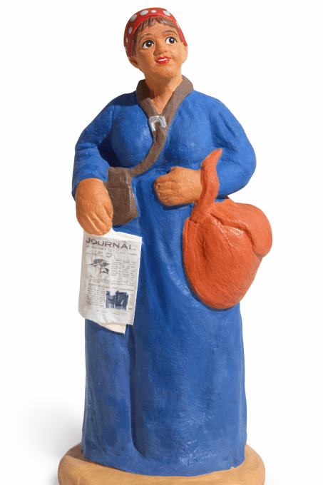 Vendeur et vendeuse de journaux et de cartes postale