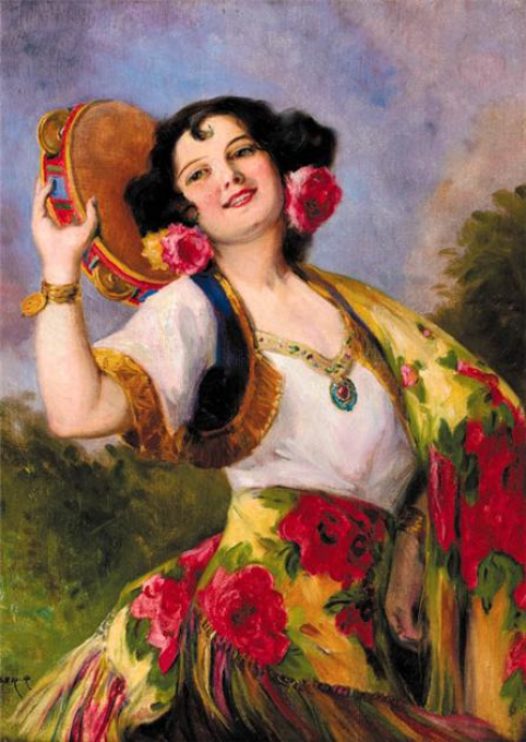 Gitane au tambourin