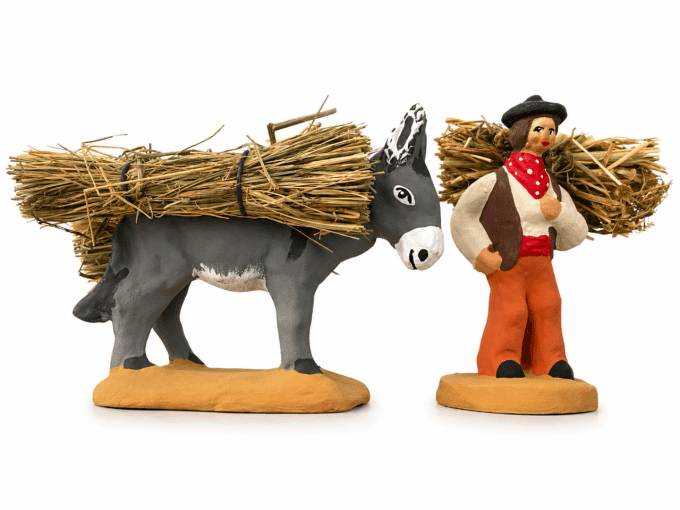Âne aux fagots – Santon animalier de Provence